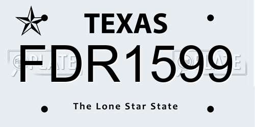 FDR1599 Texas License Plate