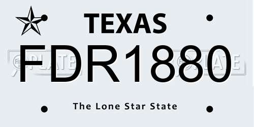 FDR1880 Texas License Plate