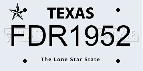 FDR1952 Texas License Plate