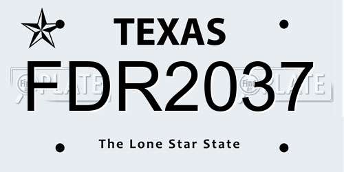 FDR2037 Texas License Plate