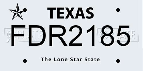 FDR2185 Texas License Plate