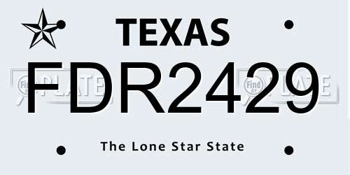 FDR2429 Texas License Plate