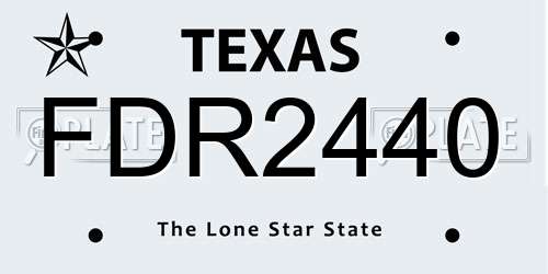 FDR2440 Texas License Plate