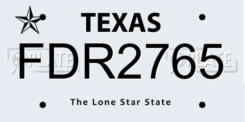FDR2765 Texas License Plate