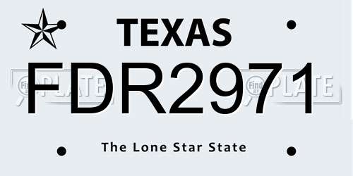 FDR2971 Texas License Plate