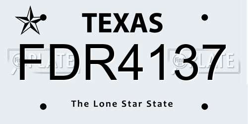 FDR4137 Texas License Plate