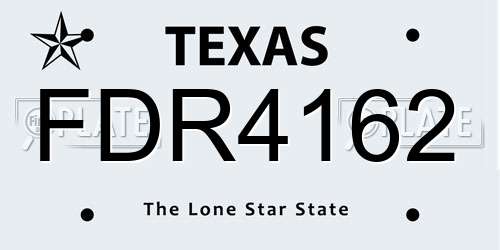 FDR4162 Texas License Plate