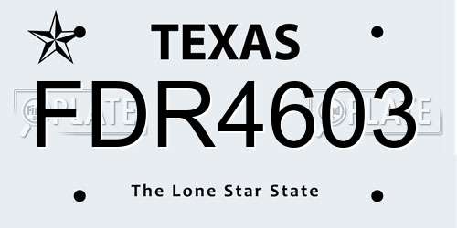FDR4603 Texas License Plate