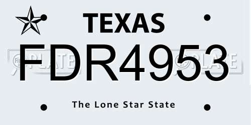 FDR4953 Texas License Plate