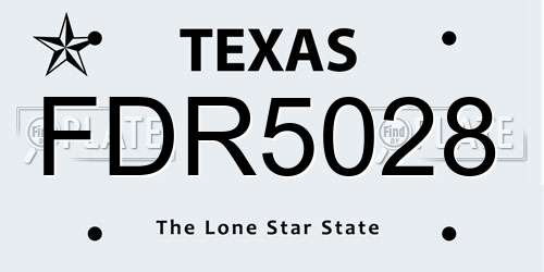 FDR5028 Texas License Plate