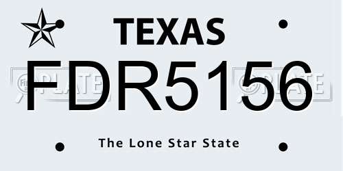 FDR5156 Texas License Plate