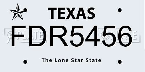 FDR5456 Texas License Plate