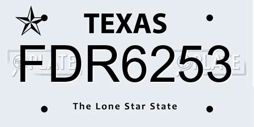 FDR6253 Texas License Plate