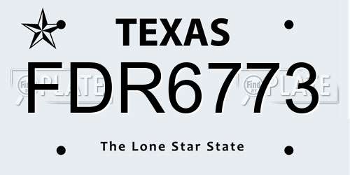 FDR6773 Texas License Plate
