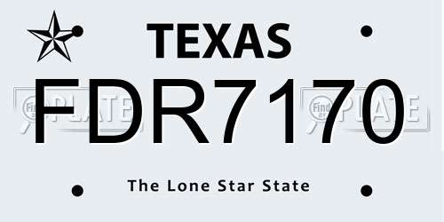 FDR7170 Texas License Plate