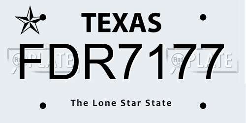 FDR7177 Texas License Plate