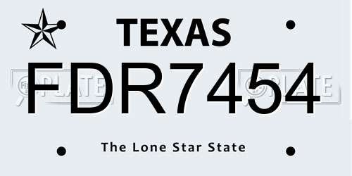 FDR7454 Texas License Plate