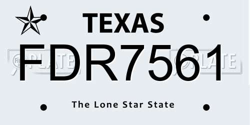 FDR7561 Texas License Plate