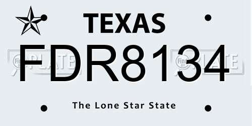 FDR8134 Texas License Plate