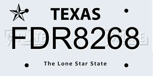 FDR8268 Texas License Plate