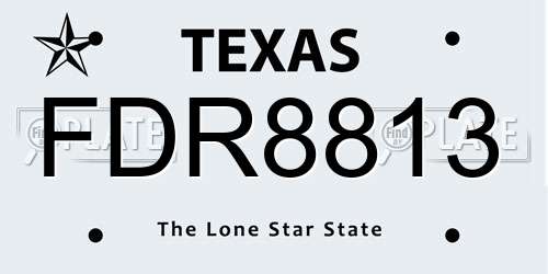 FDR8813 Texas License Plate