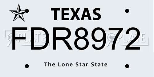 FDR8972 Texas License Plate