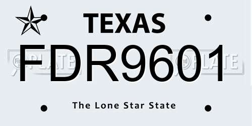 FDR9601 Texas License Plate