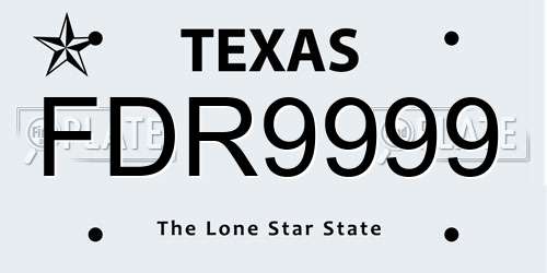 FDR9999 Texas License Plate
