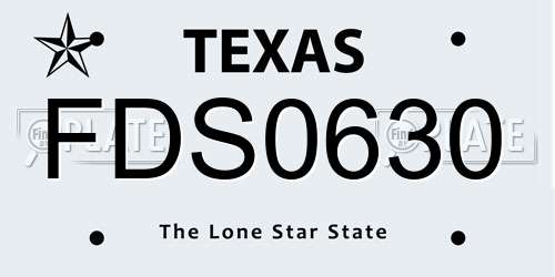 FDS0630 Texas License Plate