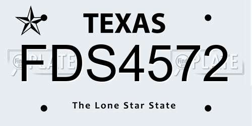 FDS4572 Texas License Plate