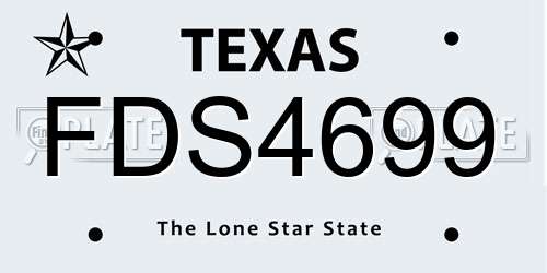 FDS4699 Texas License Plate