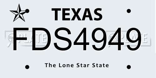 FDS4949 Texas License Plate