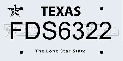 FDS6322 Texas License Plate