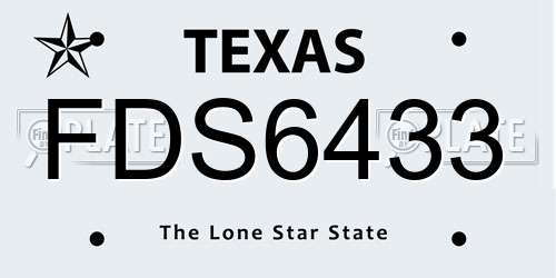 FDS6433 Texas License Plate