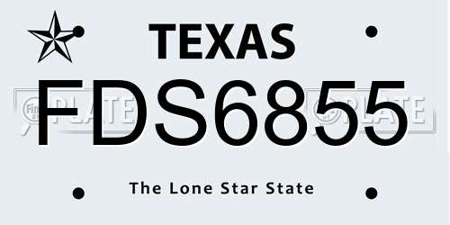 FDS6855 Texas License Plate