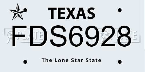 FDS6928 Texas License Plate