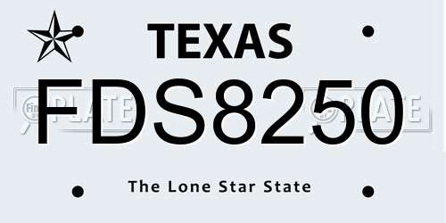 FDS8250 Texas License Plate