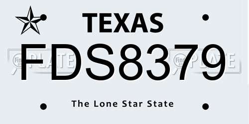 FDS8379 Texas License Plate