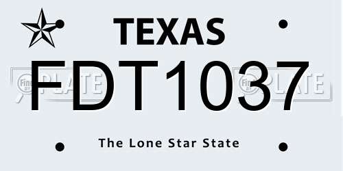 FDT1037 Texas License Plate