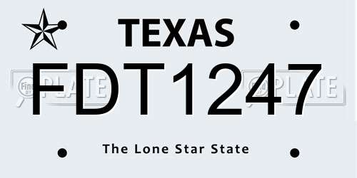 FDT1247 Texas License Plate