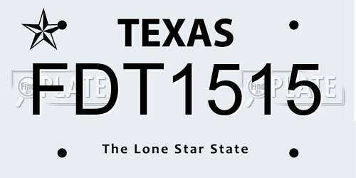 FDT1515 Texas License Plate