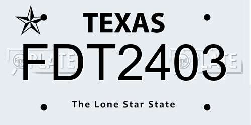 FDT2403 Texas License Plate
