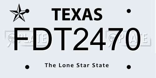 FDT2470 Texas License Plate