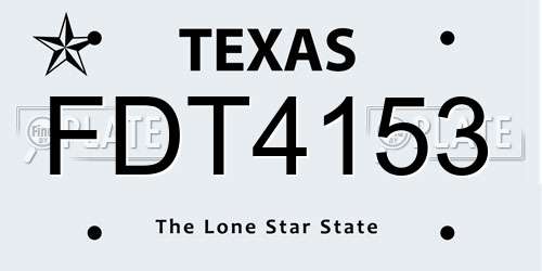 FDT4153 Texas License Plate