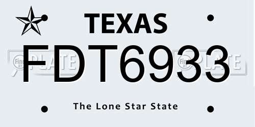 FDT6933 Texas License Plate