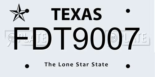 FDT9007 Texas License Plate