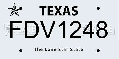 FDV1248 Texas License Plate