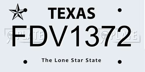 FDV1372 Texas License Plate