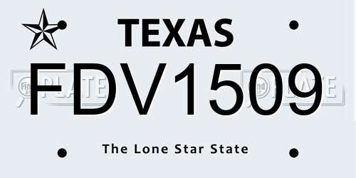 FDV1509 Texas License Plate