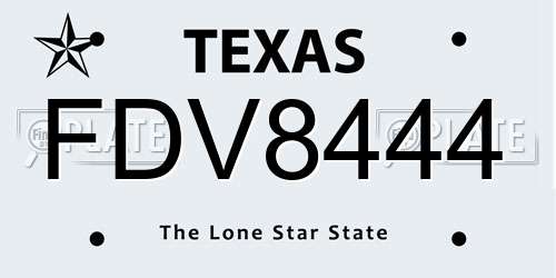 FDV8444 Texas License Plate